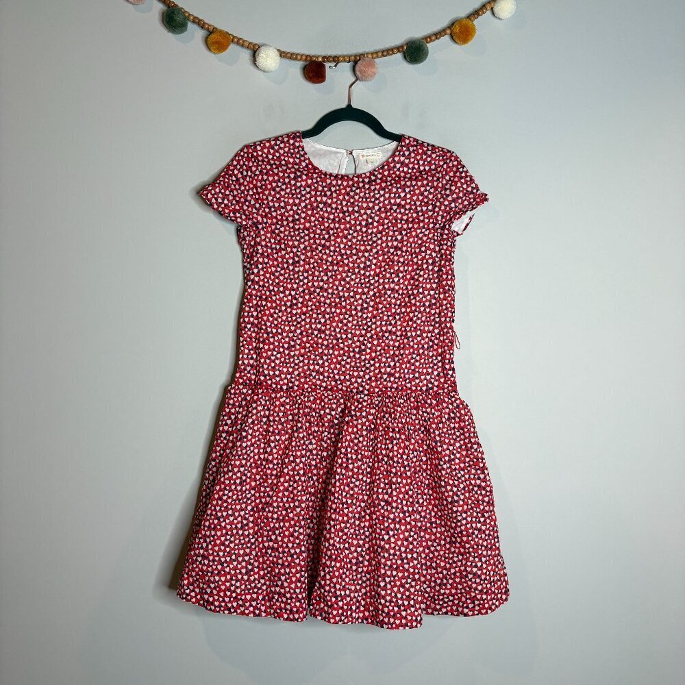 Crewcuts drop waist heart pattern tulle dress